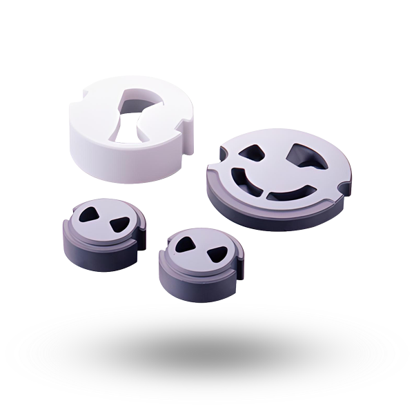 White and black valves for mixer taps with various valve openings made of high-performance ceramics