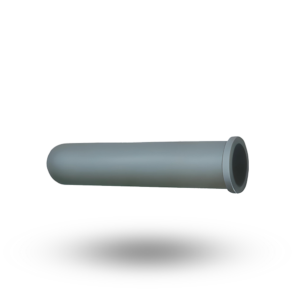 Matt gray heat exchanger tube made of silicon carbide in cylindrical form