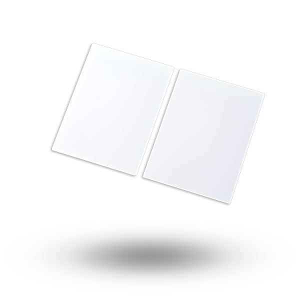 2 white, rectangular substrates for power modules made of technical ceramics