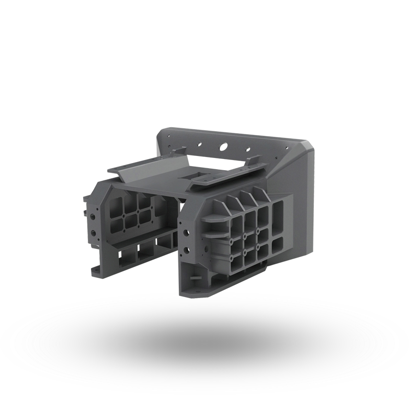 Rectangular frame part component with multiple boreholes made of silicon carbide for measuring optics